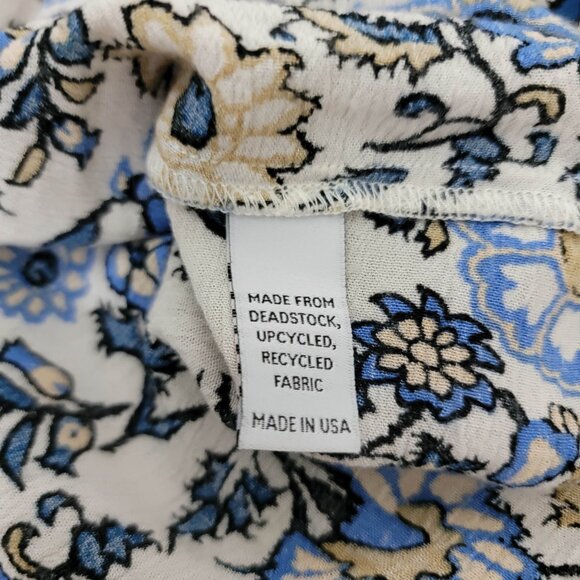 Christy Dawn Cream and Blue Floral Short Sleeve Maxi Dress Small - Picture 11 of 11